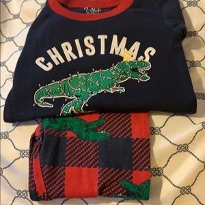 Boys long sleeve Dino Christmas pajamas